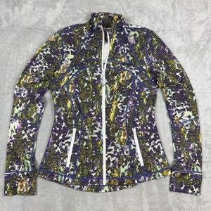 Lululemon Define Jacket Full Zip Printed  Size 8 Y2K Body Skim Abstract Purple